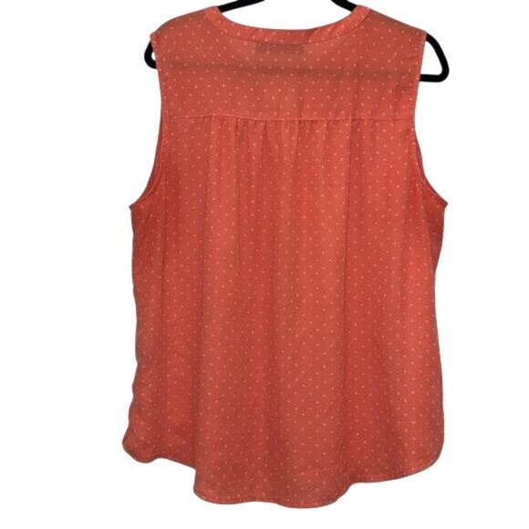 APT.9 Womens XXL Coral Polka Dot Sleeveless Blouse - Picture 6 of 8
